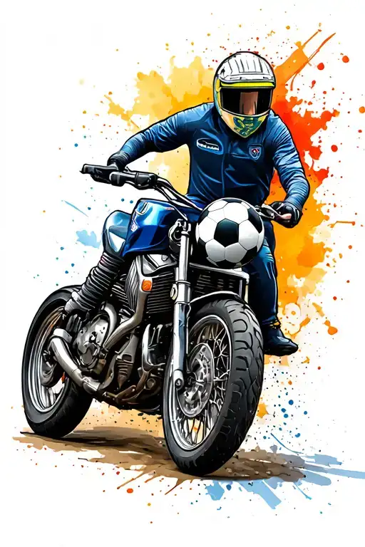 Motorcycles And Soccer Separate From Each Other