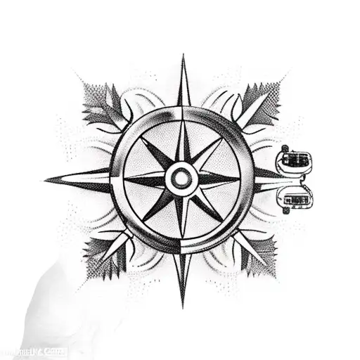 A Video Game Controller Intertwined With Cactus Vines And A Travel Compass