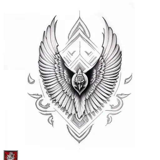White Hawk And Heart Sleeve