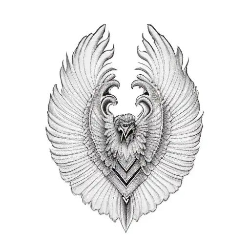 White Hawk And Heart Sleeve