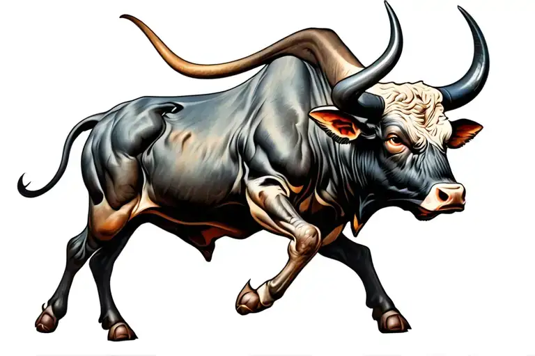 Bull Charging Forward Cross Surrounded Daniel En Letra