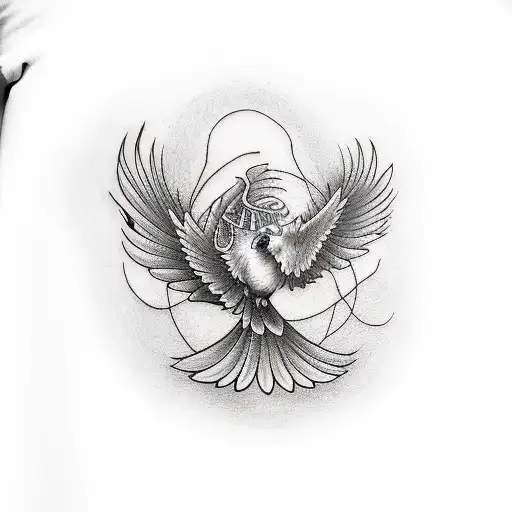 A Phoenix Bird Wearing A Conductor's Hat