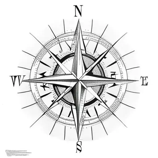 Compass With Maps Behind