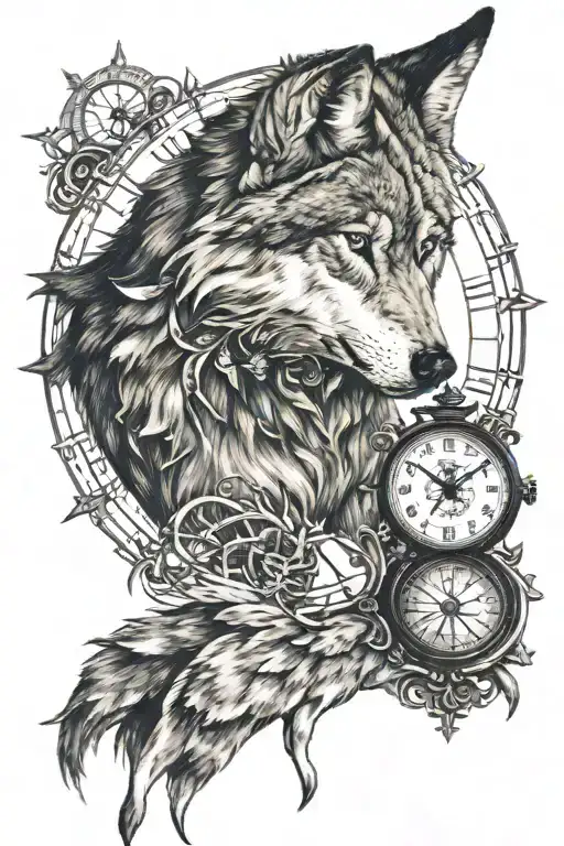 Wolf Clock Compass