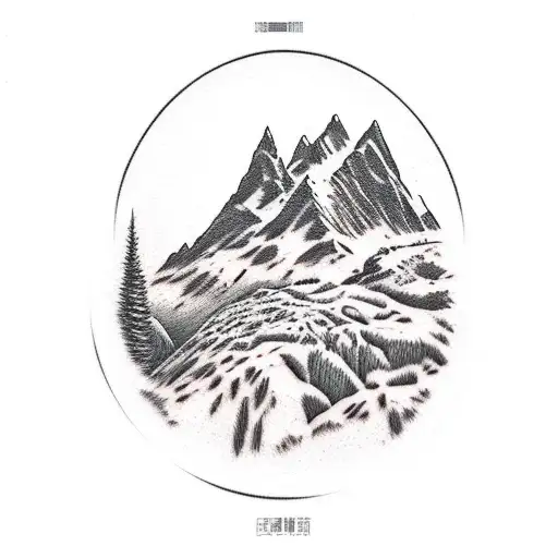 Mountain Scene Incide A Cat