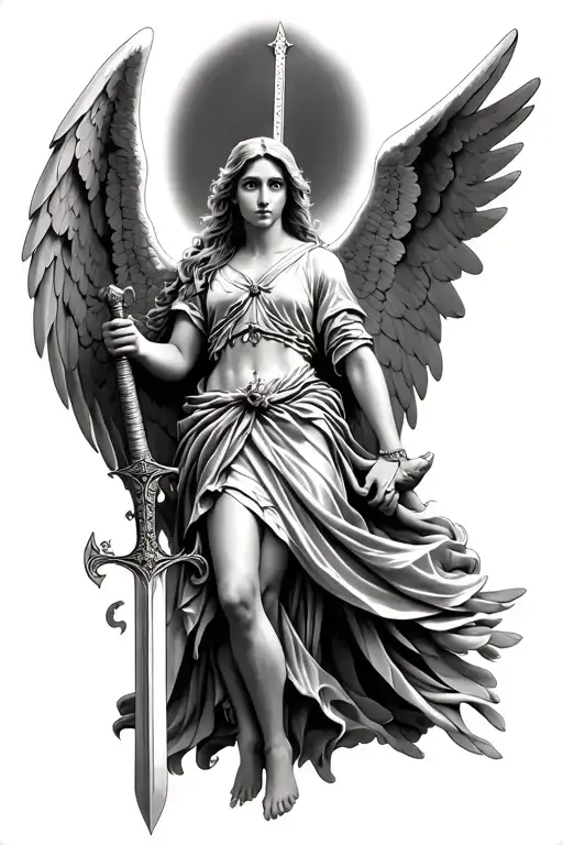 Angel Holding A Sword