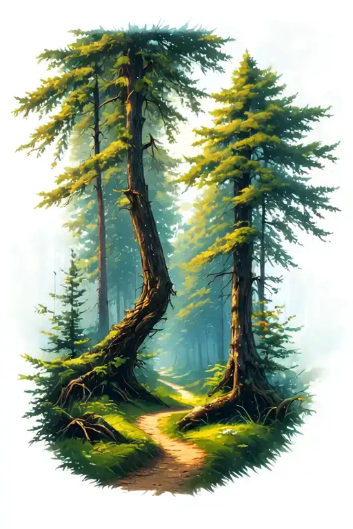 Two Paths Splitting In The Forest