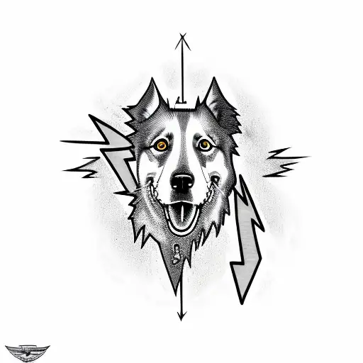 Dog With Lightning Coming Out For Him