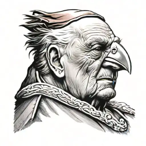 Portrait Of My Father That Passed Away And A Cardinal Sitting