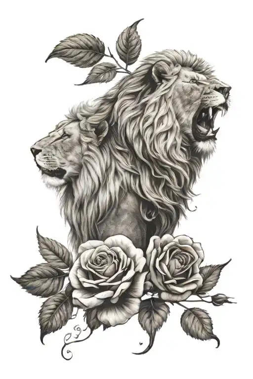 Rose And Lion Head