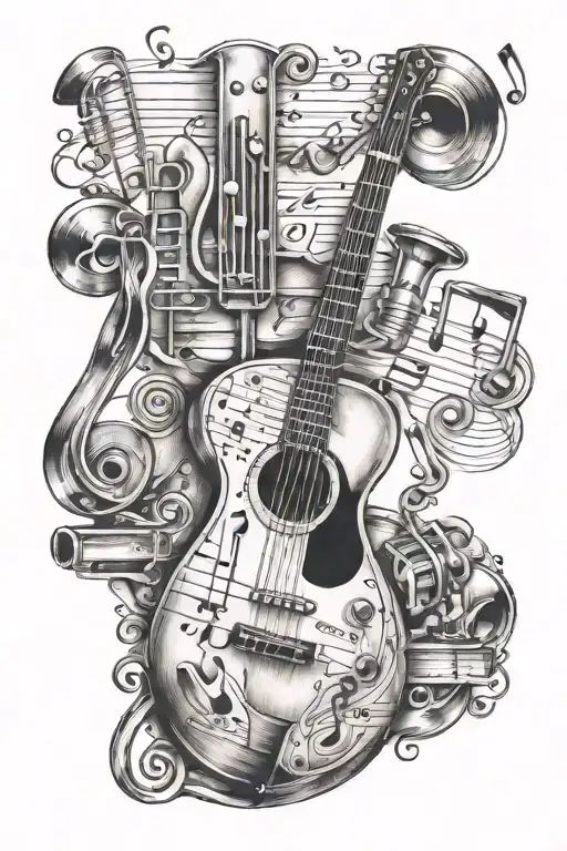 Music Notes And Instruments