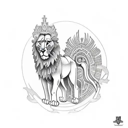 Paramedic Riding A Lion Through A Cityscape