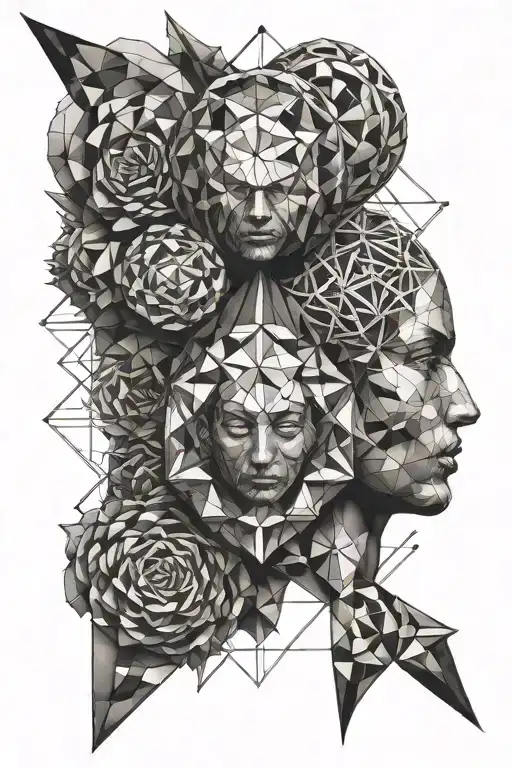 A Geometric Design Symbolizing The Concept Of Ego Being The Strongest And Love Being The Weakest