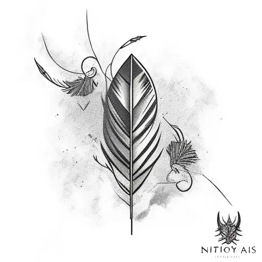 Arrow With Feather And Glyphs