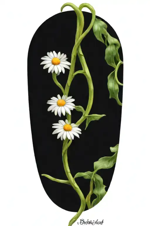 Intertwined Daisies Wrapped Around Vines