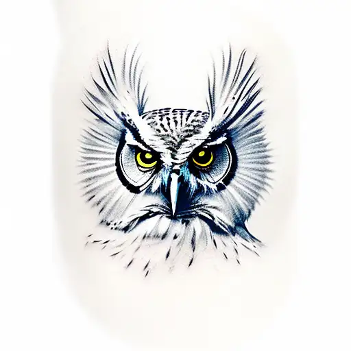Owl With An Aura Like Background