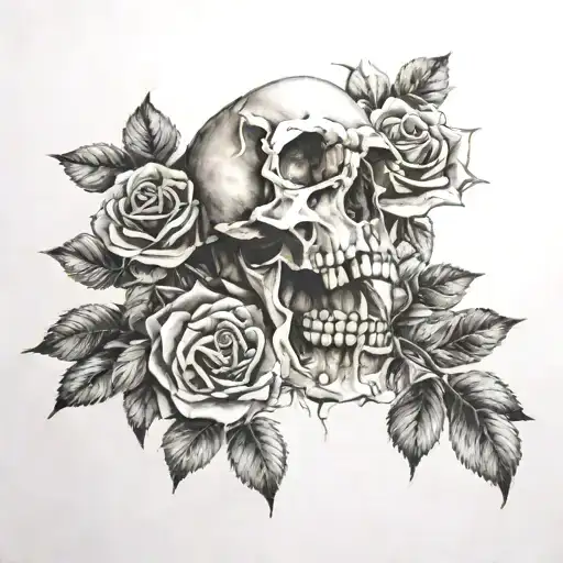 Skull With Roses