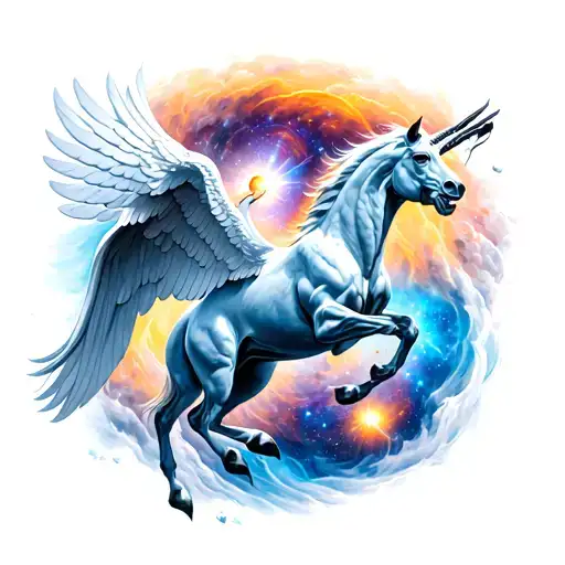 Pegasus In Space Surrounded