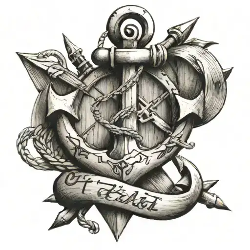 A Boat Anchor With Arrows Pointing Towards