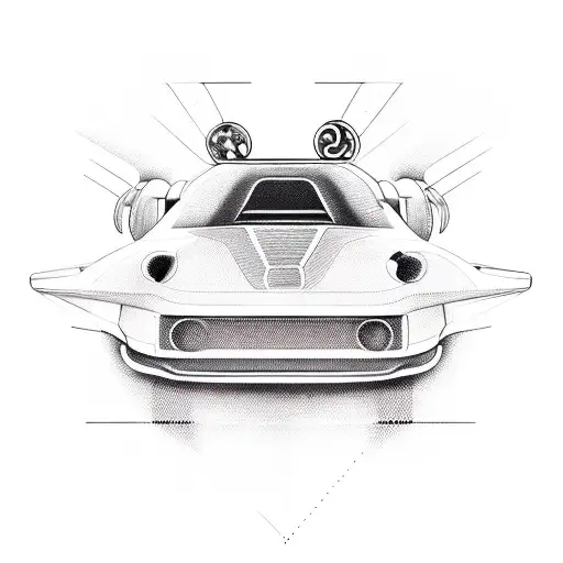 A Futuristic Concept Car Merging With Mechanical Elements