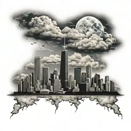 Clouds With The Chicago Skyline