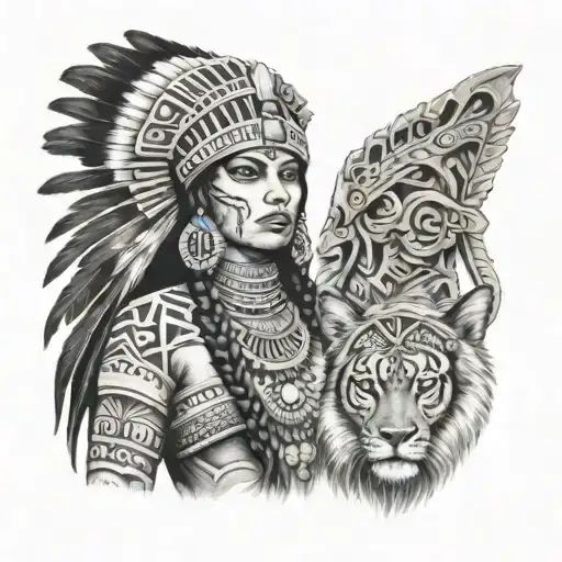 Aztec Princess With Juaguar Pelt Creepy Gothic Woman
