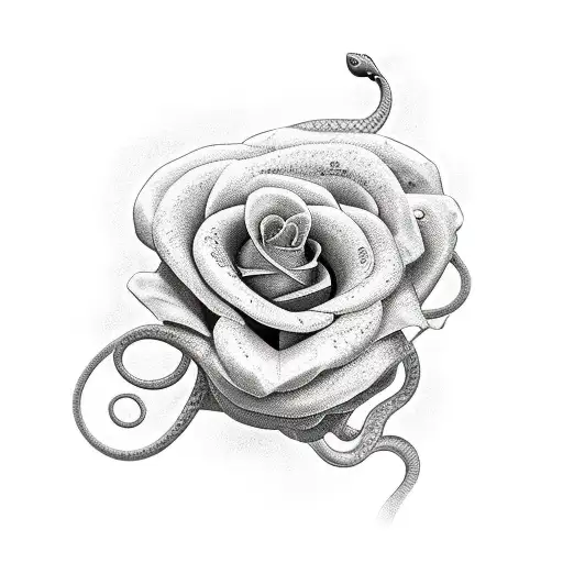 Snake With Roses And Money