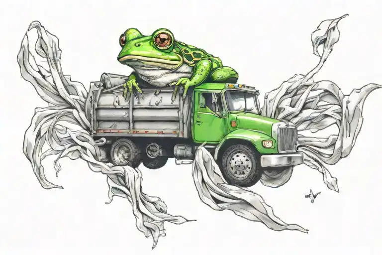 Frog Driving Garbage Truck