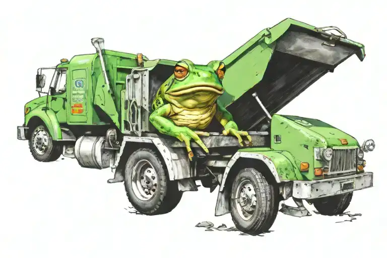 Frog Driving Garbage Truck