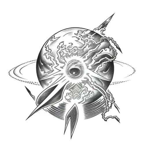 Planet With Lightning