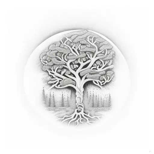 Tree Of Life With Kodama Represting Sephirath