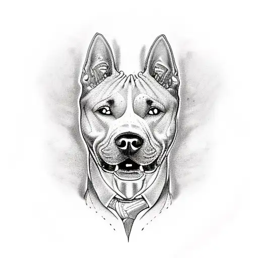 American Staffordshire Terrier With An Evil Grin