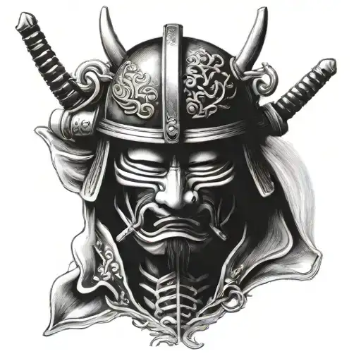 Samurai Mask Split In Half