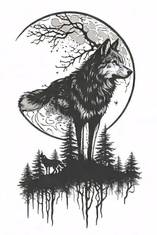 Wolf And The Forest Moon