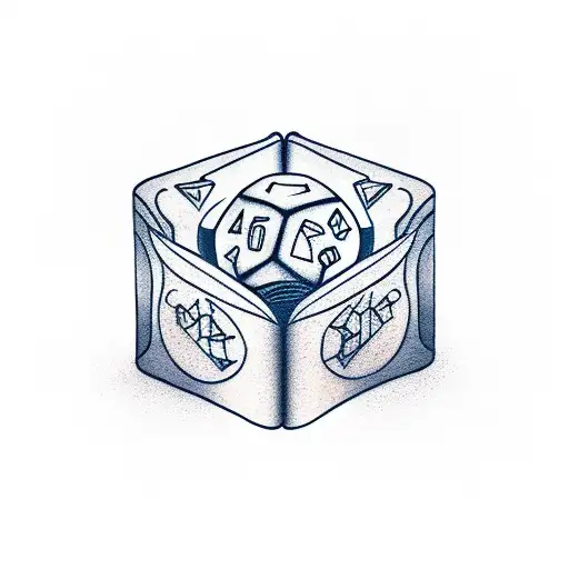 Open Book With Dice And Birds Flying Out