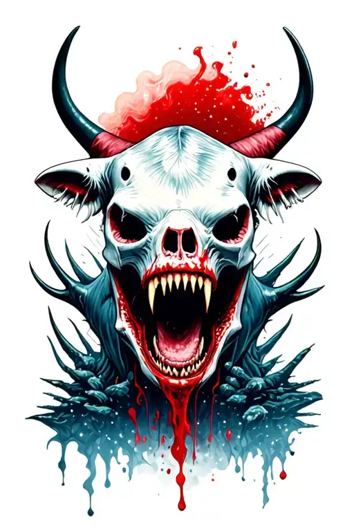 Horror Horror Schedule Skull Biomechanics Sharp Klyki Blood Cosmos Cattle With Fangs Venom Shark