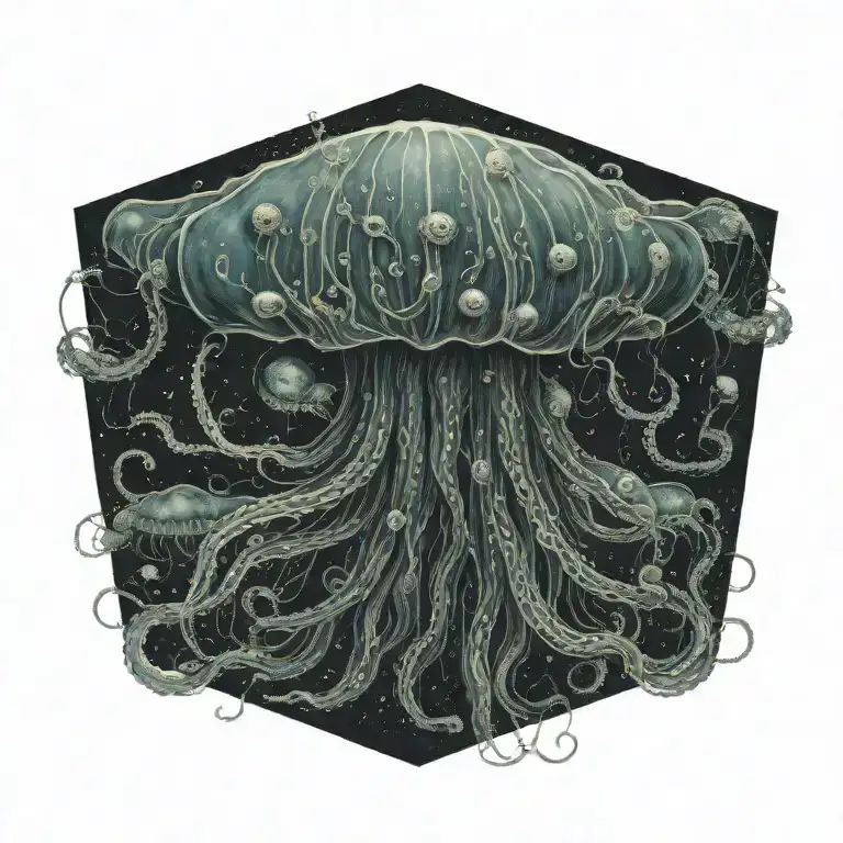 Gargon Jellyfish With Many Eyes In Her Hair Portrait