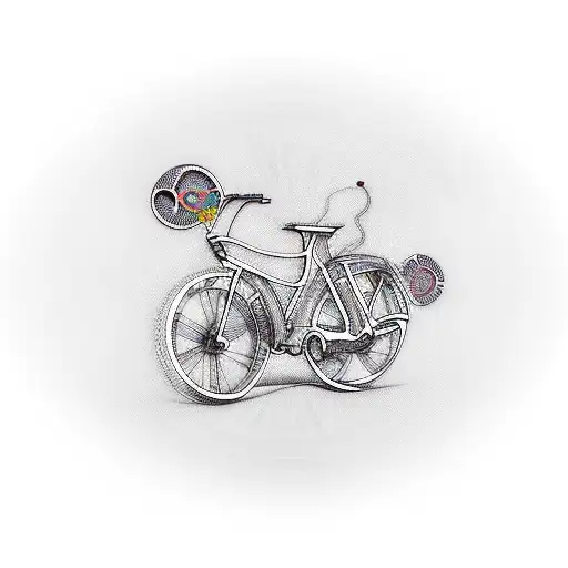 A Futuristic Data-driven Bicycle With Circuitry Patterns And Coffee Beans As Wheels