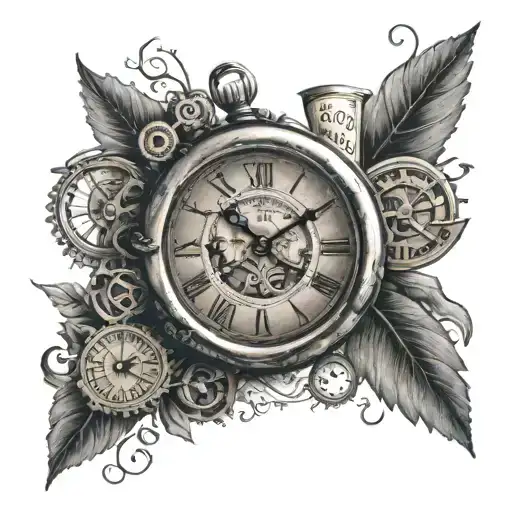 A Clock With Intricate Details And The Quote 'Time Heals All Wounds'
