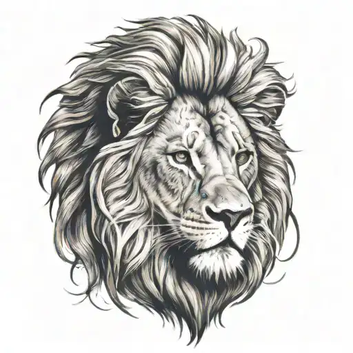 Face Of A Lion With 5 Letters In Head