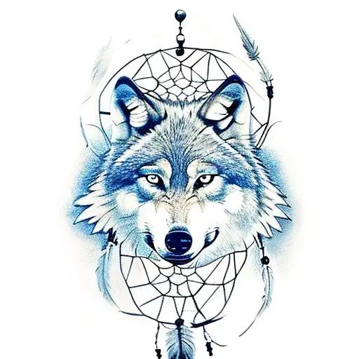 Wolf And Dreamcatcher