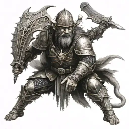 Ratmen Warrior With Halbert And Armor