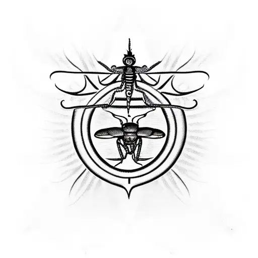 A Roman Military Air Force Emblem With A Praying Mantis As The Central Symbol