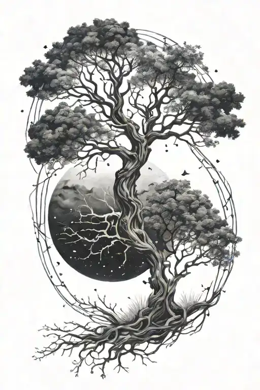 Virgo Constellation And Life Tree Inside