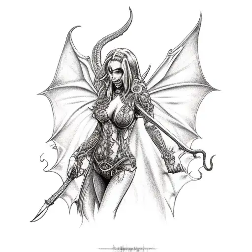 Succubus With Castle In Background