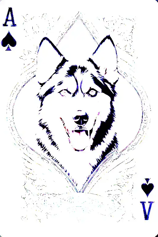 Ace Of Spades With Howling Husky Inside