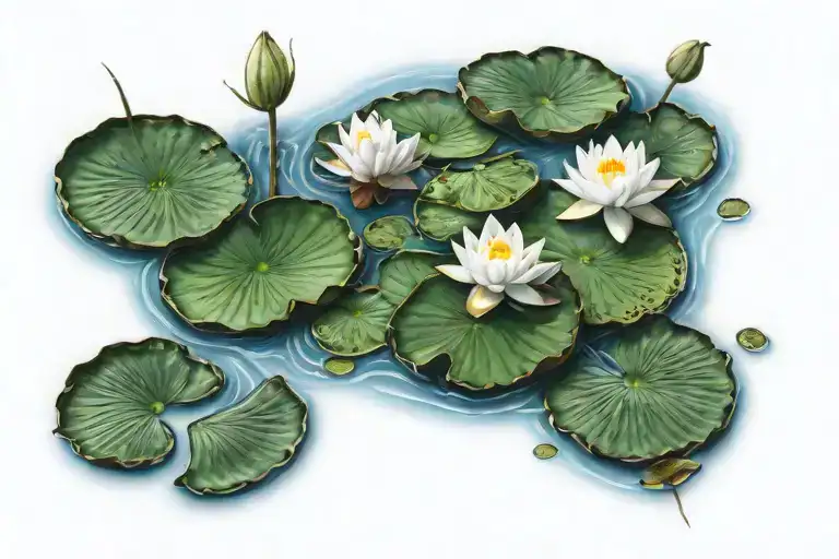 Ocean And Lily Pads