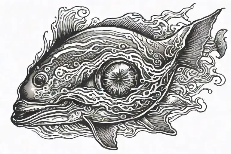 Face On Surface Of Ocean