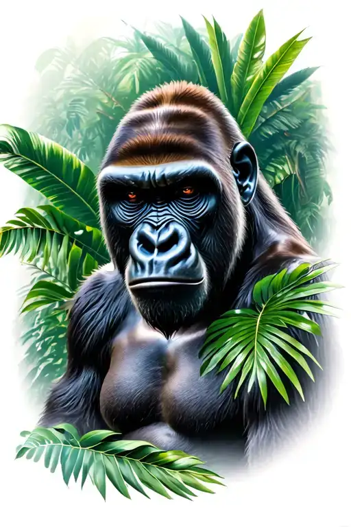 Gorilla And Jungle Background