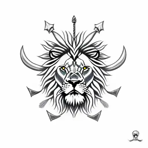 Lion With A Trident On His Forehead